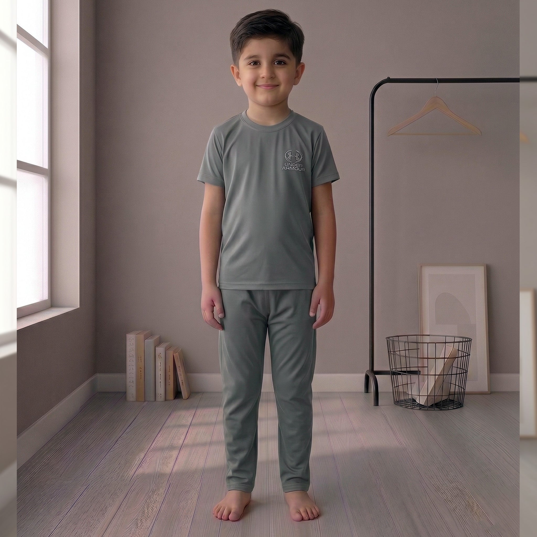 Boys Premium Sage Green Sports Tracksuit – 2 Piece
