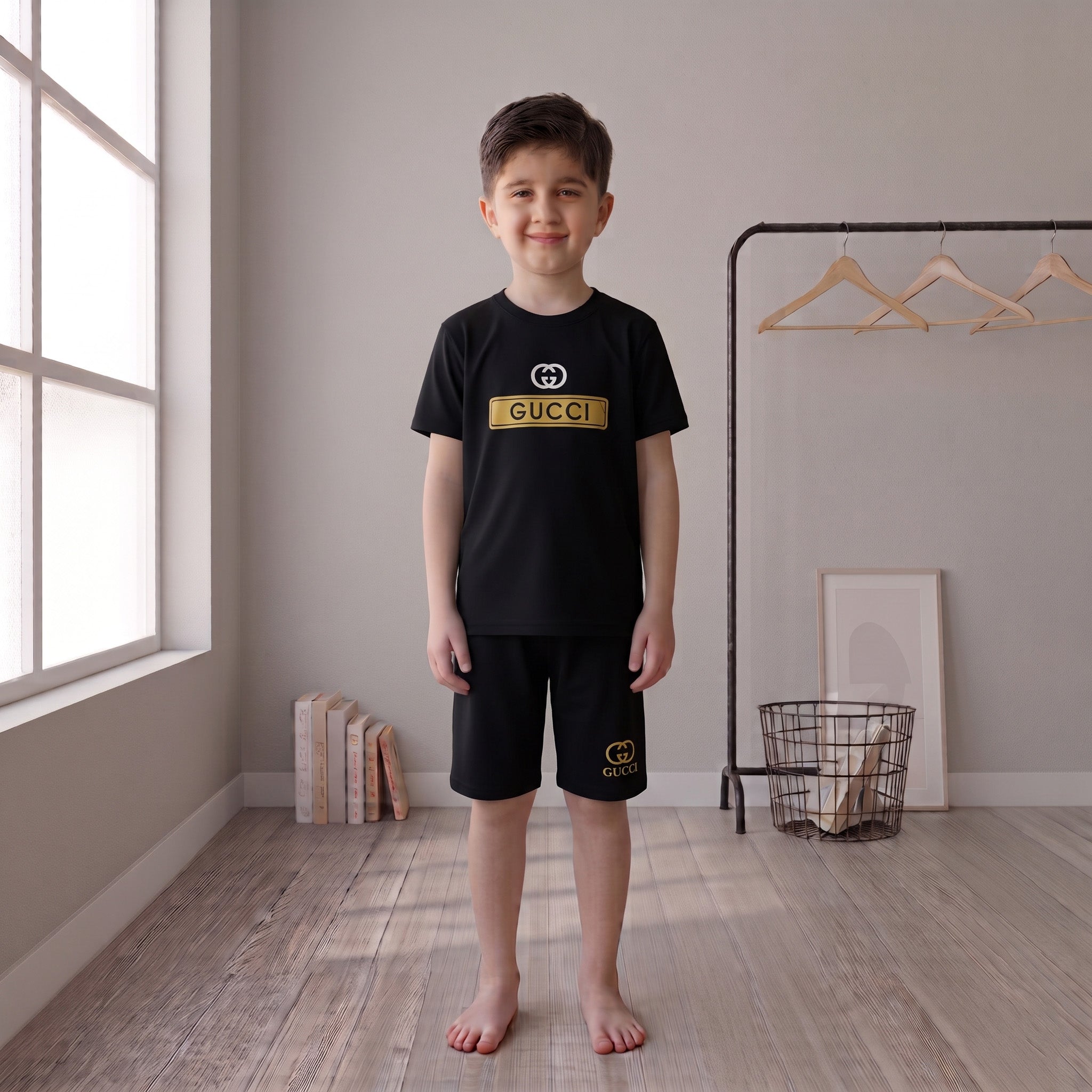 Boys Premium Black Summer Co-Ord Set – 2 Piece