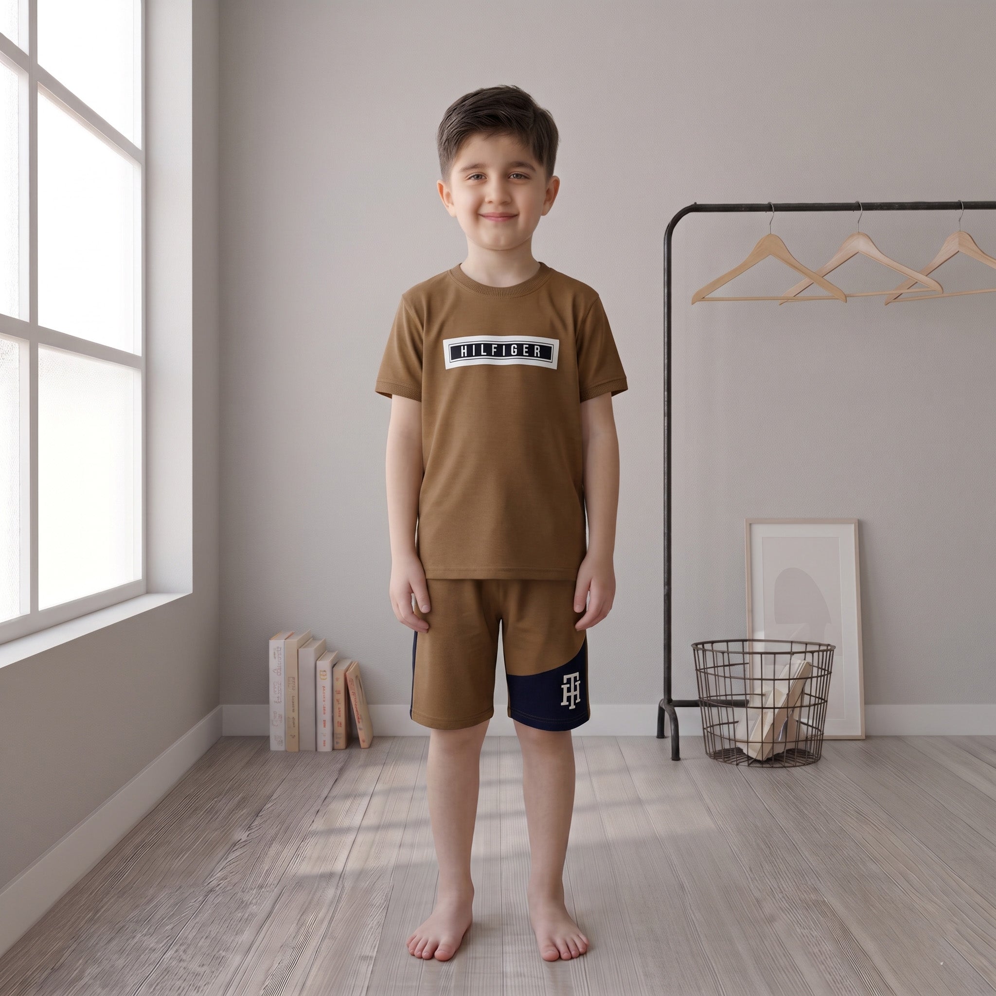 Boys Premium Camel Summer Co-Ord Set – 2 Piece