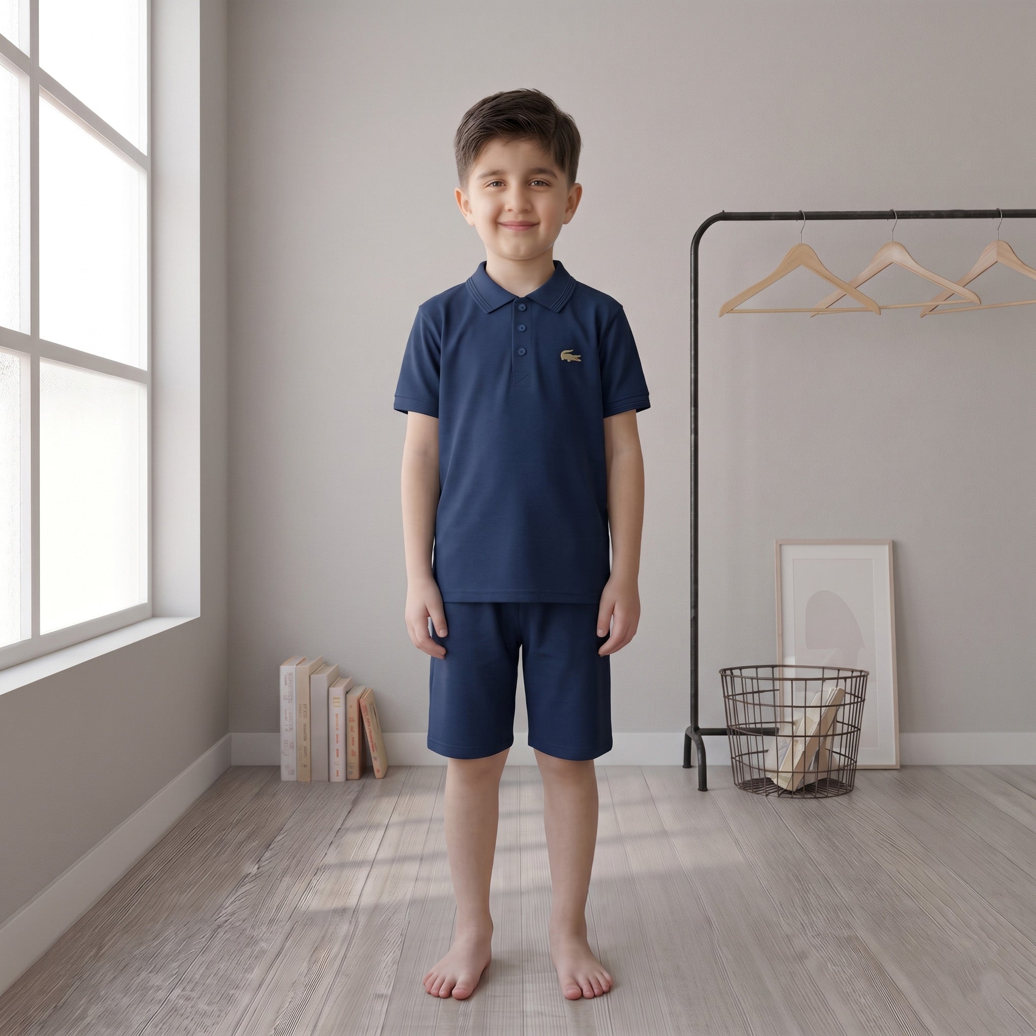 Boys Premium Navy Polo Summer Co-Ord Set – 2 Piece