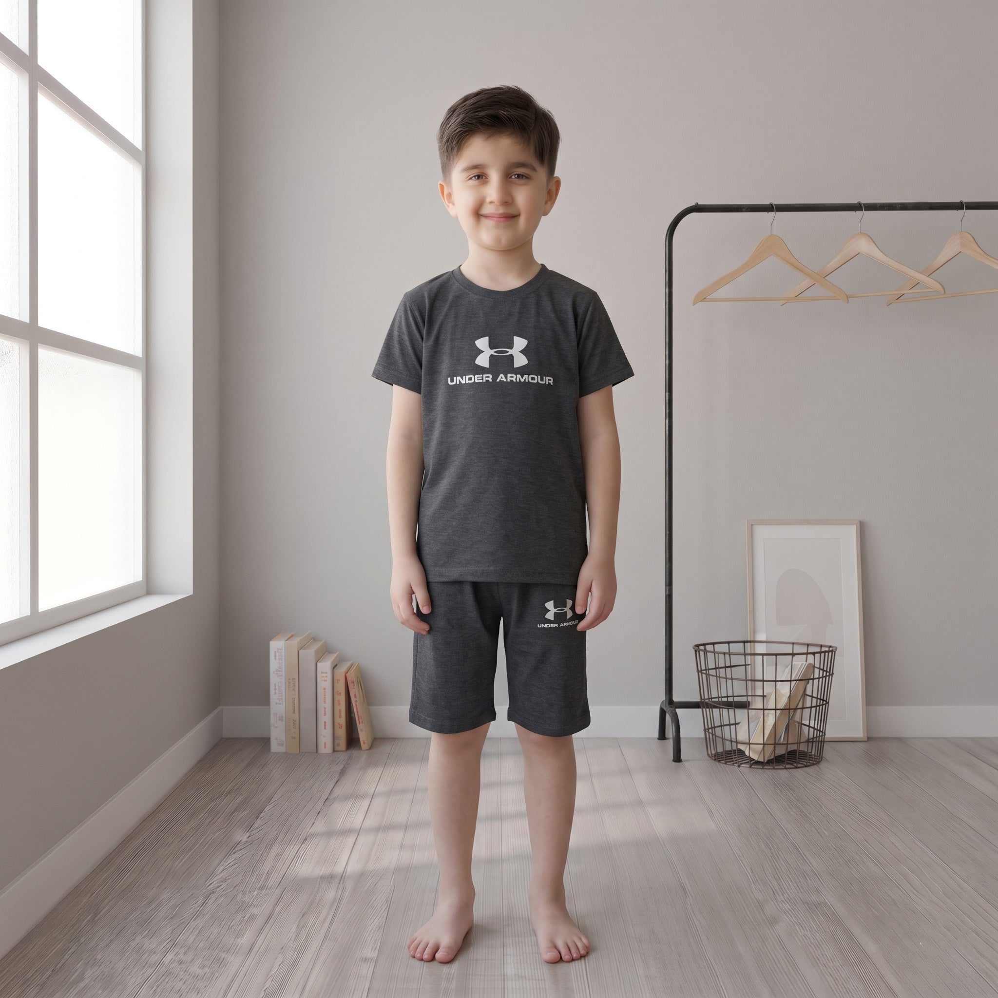 Boys Premium Charcoal Sports Co-Ord Set – 2 Piece