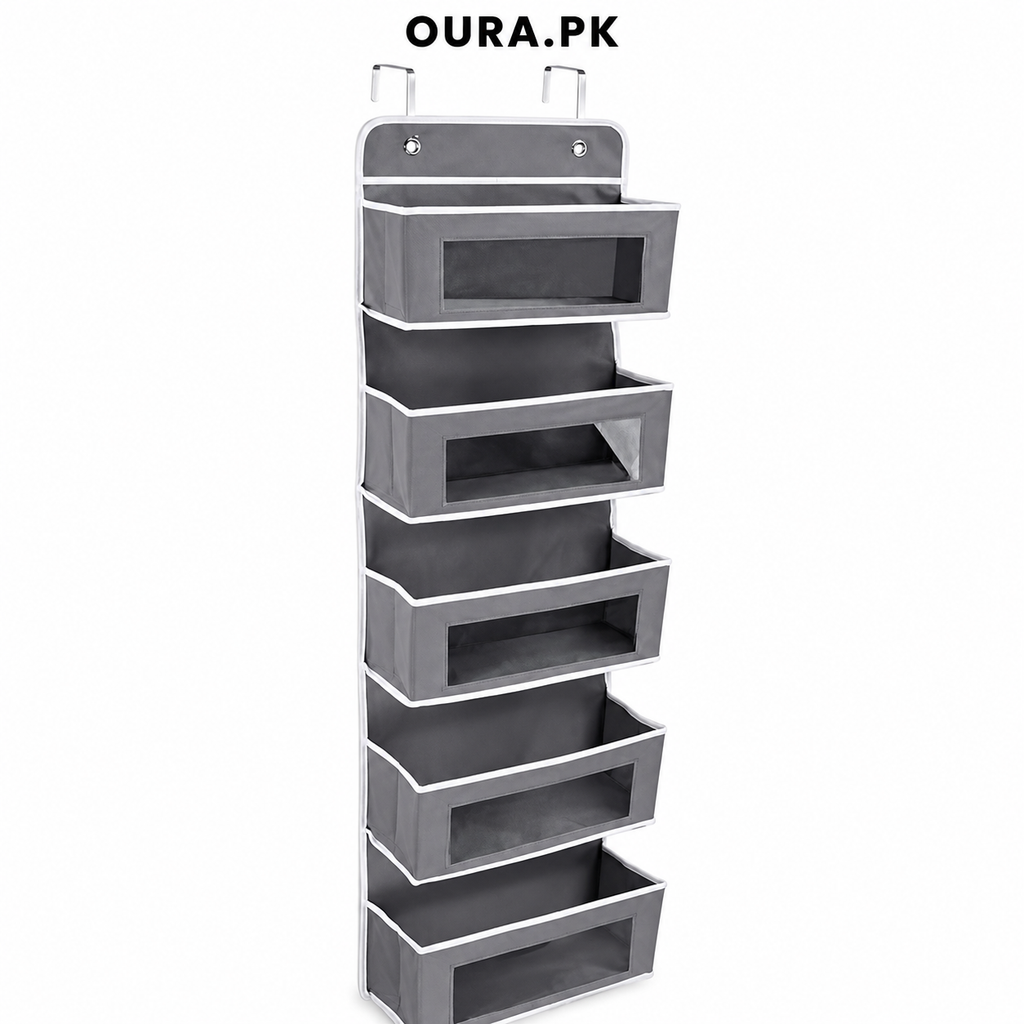Over Door Hanging Organizer – 5 Pocket Storage Bag